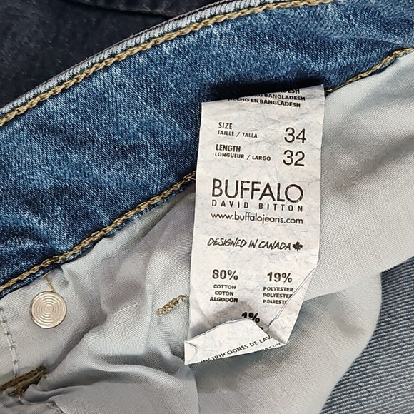 Buffalo David Bitton Ash Jeans Men's Size W34 L32 Light Blue Slim Fit NWT - Picture 16 of 16